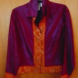 Vintage Cold Water Creek 100% Silk with Sequins